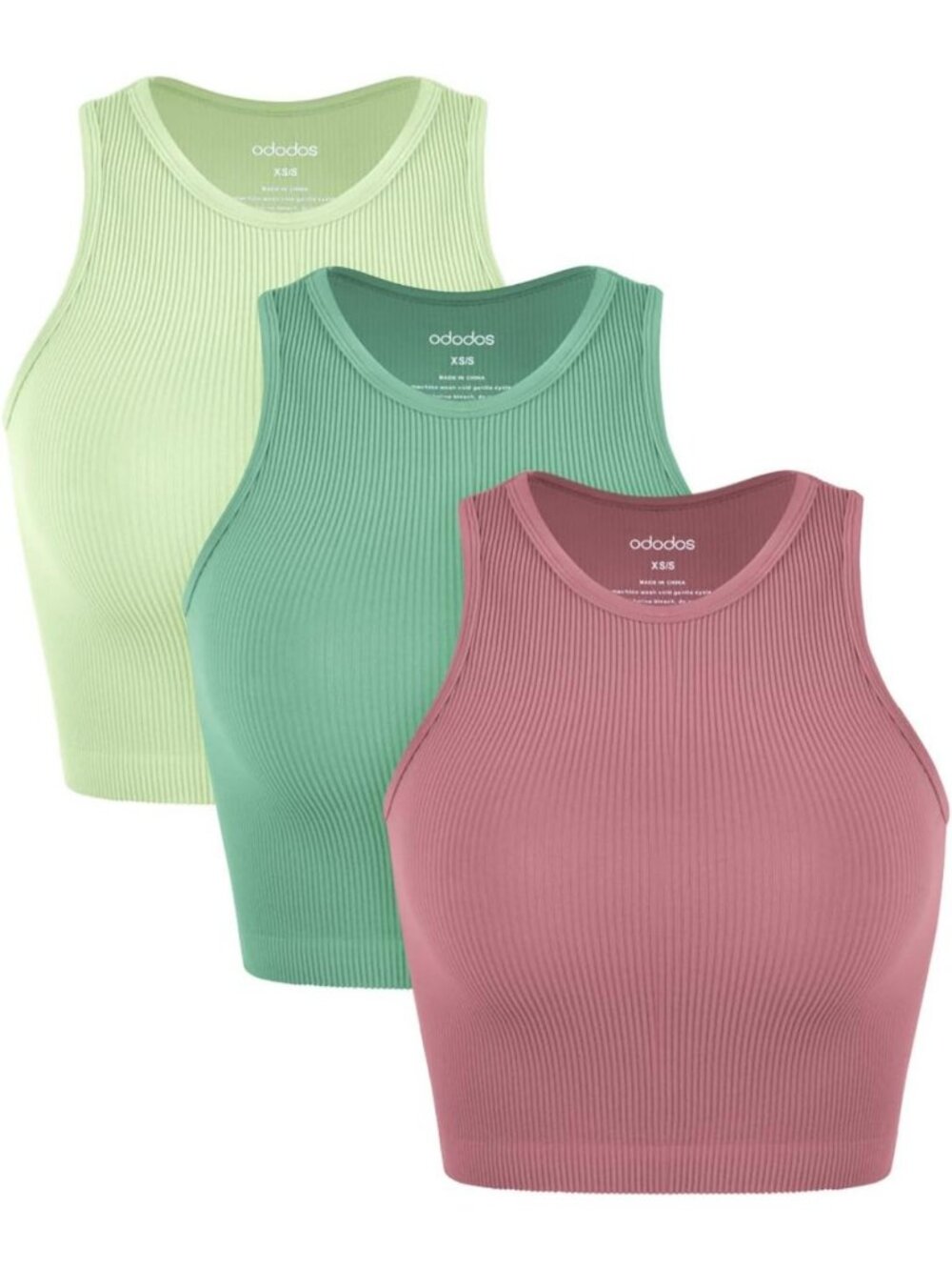 Seamless Ribbed Crop Tank Tops for Women - Soft High Neck 3-Pack Set